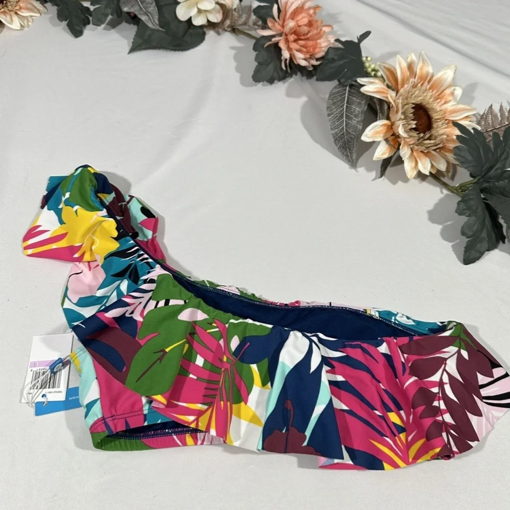 NWT $85 Bleu Rod Beattie [ 6 ] On A Brighter‎ Note Ruffle One Shoulder Top